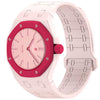 Correa de silicona magnética integrada para reloj Swatch Royal Pop (rosa arena)
