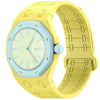 Correa de silicona magnética integrada para reloj Swatch Royal Pop con las tres en punto (amarilla)