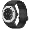Correa de silicona magnética integrada para reloj Swatch Royal Pop (Negro)