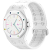 Correa de silicona magnética integrada para reloj Swatch Royal Pop (blanca)
