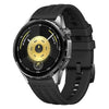 Correa de reloj de silicona de color sólido de 18 mm con diseño de triple bucle en una sola línea (negra)