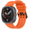 Correa de silicona con hebilla de pasador de doble fila para Galaxy Watch Ultra de 47 mm / Ultra 2025 (naranja)
