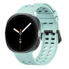 Correa de silicona de color sólido con hebilla de doble fila para Galaxy Watch9/8/9 Classic/8 Classic (cian)