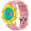 Para Swatch Royal Pop Twelve O'Clock Direction, caja de plástico transparente con correa de silicona integrada (rosa)