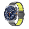 Correa de reloj híbrida de titanio y silicona con hebilla magnética para Galaxy Watch Ultra 2026-2024 (Negro Verde)