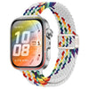 Correa de reloj trenzada de nailon con hebilla magnética delgada para Huawei Watch Fit 5 / Fit 5 Pro / Fit 4 (Blanco Arcoíris)