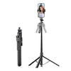 K51 Trípode de apertura automática de 185 cm con Bluetooth para selfies (negro) para transmisiones en vivo
