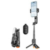 Estabilizador de gimbal Q51 con seguimiento por IA, luz de relleno RGB y control por gestos, ideal para vlogging y transmisiones en vivo.