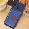 Litchi Pattern Card Bag Soporte de billetera + Estuche de teléfono de TPU con ranura para tarjeta Función de soporte de billetera para Galaxy A30 (Azul)
