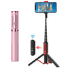 Soporte para teléfono móvil con control remoto portátil Selfie Stick M18 (rosa)
