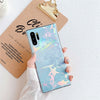 Carcasa de TPU colorida IMD de mármol brillante con láser de TPU para Galaxy Note10 + (azul)