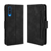 Estuche de cuero con diseño de becerro Skin Feel estilo billetera para Galaxy A50 / A50s, con ranura para tarjeta separada (negro)