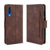 Estuche de cuero con diseño de becerro Skin Feel estilo billetera para Galaxy A50 / A50s, con ranura para tarjeta separada (marrón)