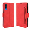Estuche de cuero con diseño de becerro Skin Feel estilo billetera para Galaxy A50 / A50s, con ranura para tarjeta separada (rojo)