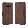 Estuche de cuero con diseño de becerro Skin Feel estilo billetera para Galaxy S10 +, con ranura para tarjeta separada (marrón)