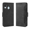 Estuche de cuero con diseño de becerro Skin Feel estilo billetera para Galaxy A40, con ranura para tarjeta separada (negro)