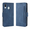 Estuche de cuero con diseño de becerro Skin Feel estilo billetera para Galaxy A40, con ranura para tarjeta separada (azul)