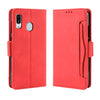 Estuche de cuero con patrón de becerro Skin Feel estilo billetera para Galaxy A40, con ranura para tarjeta separada (rojo)