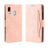 Estuche de cuero con patrón de piel de becerro estilo billetera para Galaxy A40, con ranura para tarjeta separada (rosa)