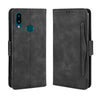 Para Galaxy A10s Estuche de cuero con diseño de pantorrilla y piel estilo cartera con ranura para tarjeta separada