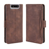 Para Galaxy A80 / A90 Estuche de cuero con diseño de pantorrilla y piel estilo billetera, con ranura para tarjeta separada (marrón)