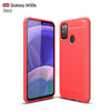 Para Galaxy M30s Carcasa de TPU de fibra de carbono con textura cepillada (rojo)