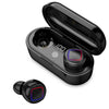 TWS Pantalla LED de batería para auriculares Bluetooth con toque de huellas dactilares con compartimiento de carga (negro)