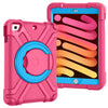 Para iPad MINI1 / 2/3 EVA + PC Carcasa protectora plana con soporte giratorio de 360 ° (rosa roja + azul)