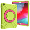 Para iPad Air / Air2 / Pro9.7 EVA + PC Carcasa protectora plana con soporte giratorio de 360 ° (verde hierba + rojo rosa)