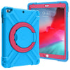 Para iPad Air / Air2 / Pro9.7 EVA + PC Carcasa protectora plana con soporte giratorio de 360 ° (azul + rosa roja)