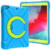 Aire para iPad / Aire2 / Shell protector plana Pro9.7 EVA + PC con 360 ° de rotación del soporte (azul + verde de hierba)