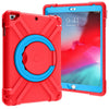 Para iPad Air / Air2 / Pro9.7 EVA + PC Carcasa protectora plana con soporte giratorio de 360 ° (rojo + azul)