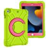 Para iPad 10.2 Carcasa protectora plana EVA + PC con soporte giratorio de 360 ° (verde hierba + rojo rosa)