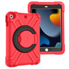 Para iPad 10.2 EVA + PC Carcasa protectora plana con soporte giratorio de 360 ° (rojo + negro)