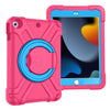 10.2 para el iPad Shell protector plana EVA + PC con 360 ° de rotación del soporte (Rose Red + Blue)