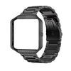 Para Fitbit Blaze Metal Butterfly Buckle Tres Beads Band de reloj de metal de acero inoxidable (negro)