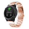 Para Garmin Fenix 5 banda de reloj de metal de acero inoxidable de tres cuentas, tamaño: 22 mm (oro rosa)