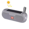 T & G TG182 Columna portátil Caja de música estéreo inalámbrica Energía solar Impermeable USB AUX FM Radio Supergraves (Gris)