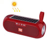 T & G TG182 Columna portátil Caja de música estéreo inalámbrica Energía solar Impermeable USB AUX FM Radio Super bass (Rojo)