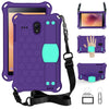 Para GalaxyTab A 8.0 (2017) T380 Diseño de panal EVA + PC Carcasa protectora plana anticaída de cuatro esquinas con correas (Morado + Aqua)