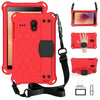Para GalaxyTab A 8.0 (2017) T380 Diseño de panal EVA + PC Carcasa protectora plana anticaída de cuatro esquinas con correas (Rojo + Negro)