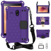 Para GalaxyTab A 8.0 (2017) T380 Honeycomb Design EVA + PC Carcasa protectora plana anticaída de cuatro esquinas con correas (púrpura + negro)