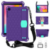Para GalaxyTab A 10.1 (2019) T510 Diseño de panal EVA + PC Carcasa protectora plana anticaída de cuatro esquinas con correas (Morado + Agua