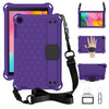 Para GalaxyTab A 10.1 (2019) T510 Diseño de panal EVA + PC Carcasa protectora plana anticaída de cuatro esquinas con correas (Morado + Negro)