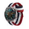 22 mm para Huawei Watch GT2E GT2 46mm Nylon Sola Correa de anillo (azul rojo azul)