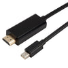 Cable convertidor HDMI Mini DP a 1080P HD, longitud del cable: 1,8 m