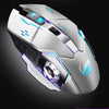 WARWOLF Q8 Ratón inalámbrico recargable para juegos, brillante, plateado