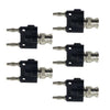 5 uds BNC macho a doble conector hembra tipo banana de 4mm conector macho de unión apilable (negro)