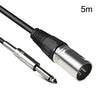 6,35 mm Caron macho a XLR 2 pin Balance Micrófono Cable de audio Línea mezcladora, Tamaño: 5 m