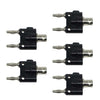5 uds BNC hembra a adaptador de enchufe tipo banana doble conector macho de unión (negro)